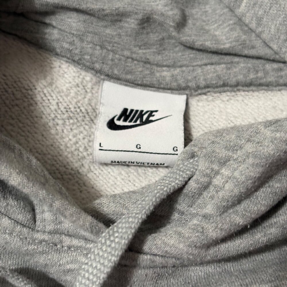 EXCELLENT Club Nike Gray Classic Fleece Cotton Blend Pullover Hoodie L - Picture 6 of 11